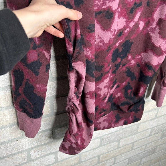 Burgundy and Black Tie Die Maternity Sweatshirt - Picture 2 of 5